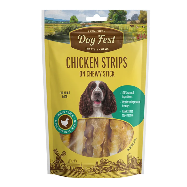 snacks dog fest pollo chewy stick 90gr