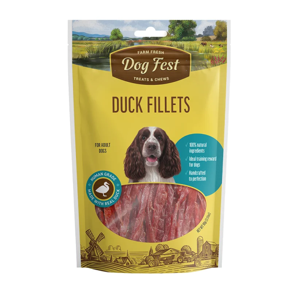 snacks dog fest duck fillets 90gr