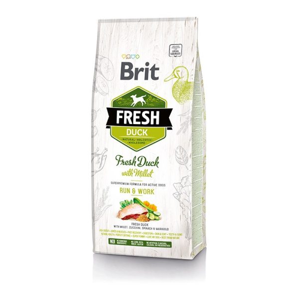 brit care perro fresh duck with millet active run y work 2.5kg