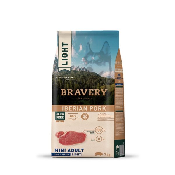 Bravery perro  Mini adult pork light 2kg