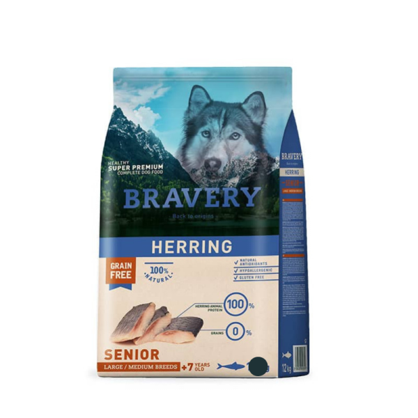 Bravery perro senior large/medium herring 4kg