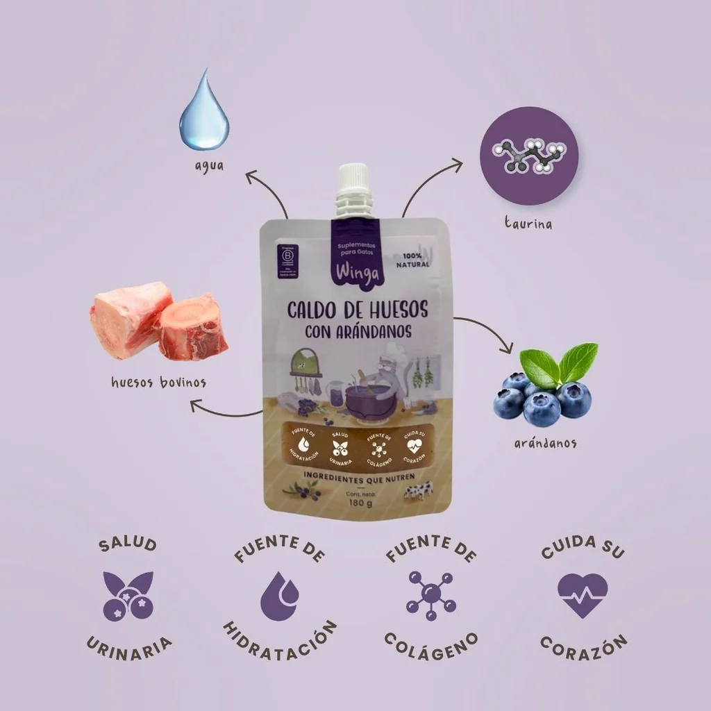 Winga Gato Pouch Caldo de Huesos 180gr - Imagen 2