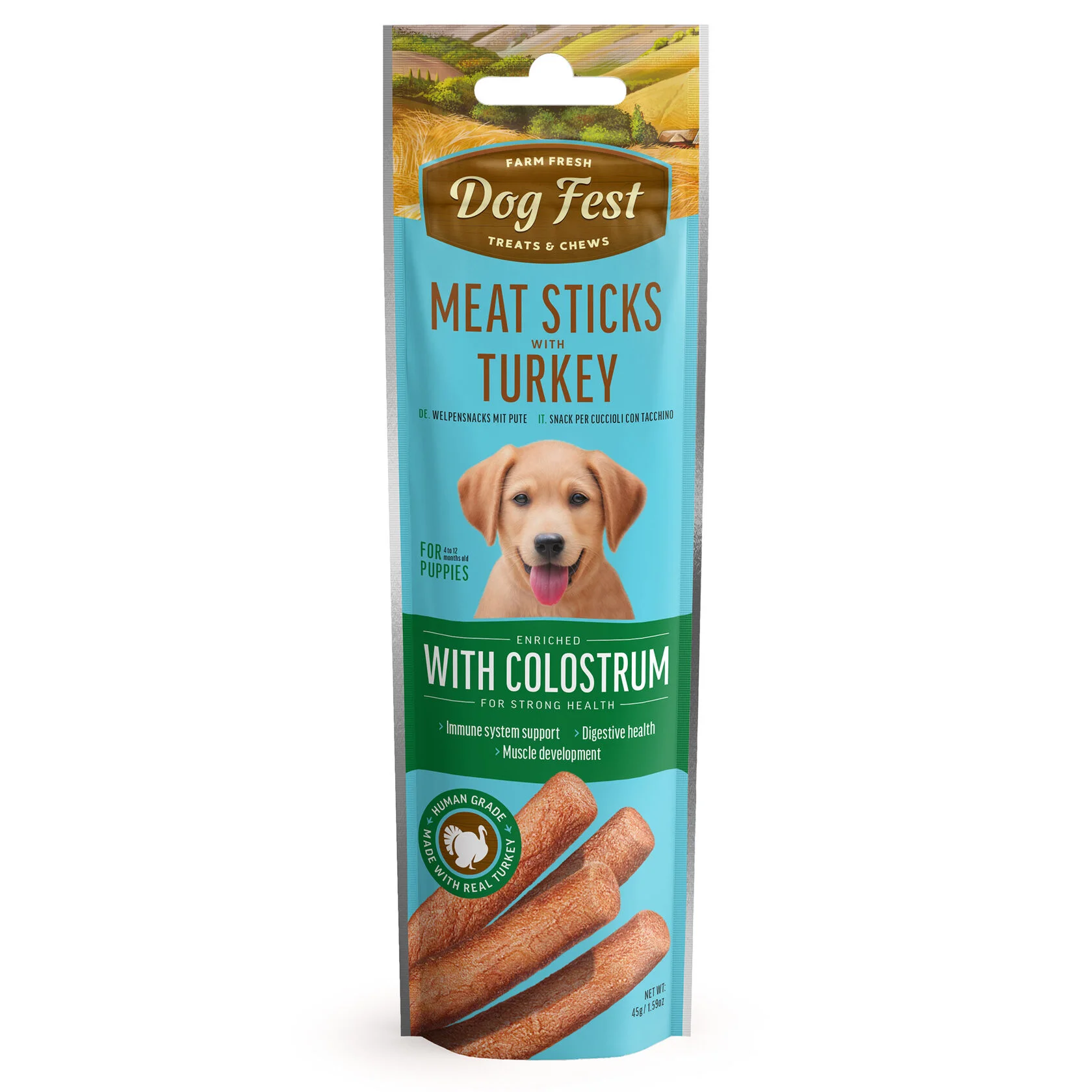 dogfest stick  Barra de Pavo Con calostro 45gr