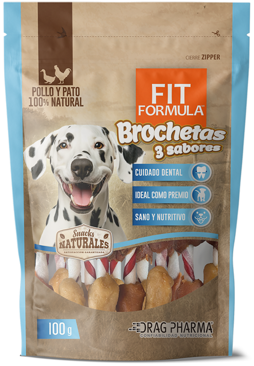 snack fit formula perros  brochetas 3 sabores 100gr