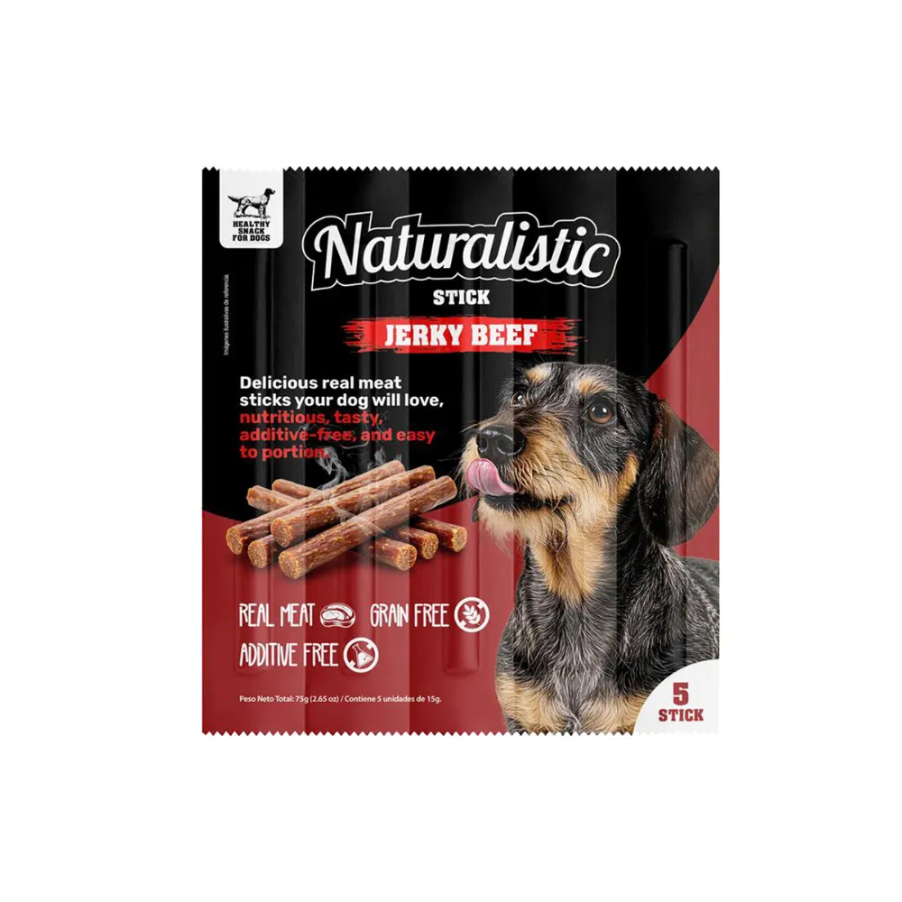 snack naturalistic perro jerky  beef  5stick