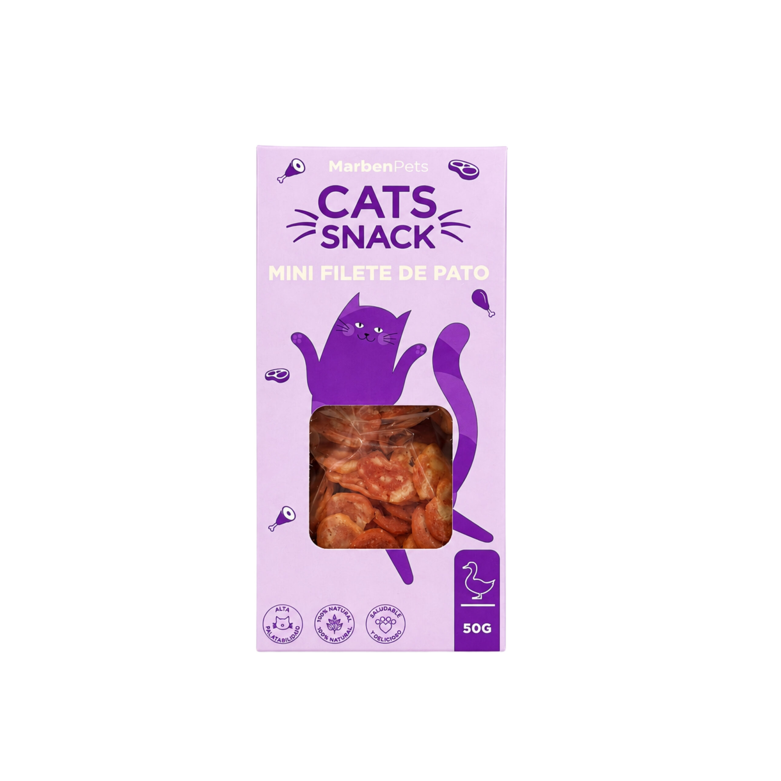 cats snack mini filetes de pato con bacalao 50gr
