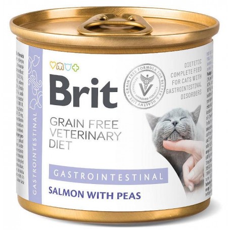 Brit Veterinary Diet Cat Lata Gastrointestinal Salmon & Pea 200 grs