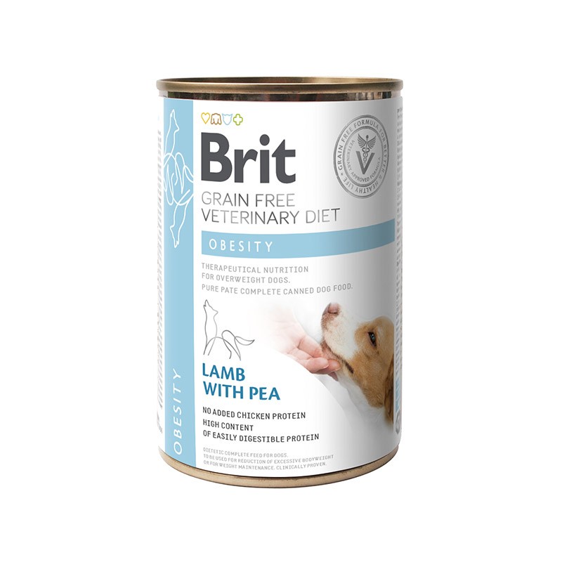 Brit Veterinary Diet Dog Lata Obesity Lamb and Pea 400 grs