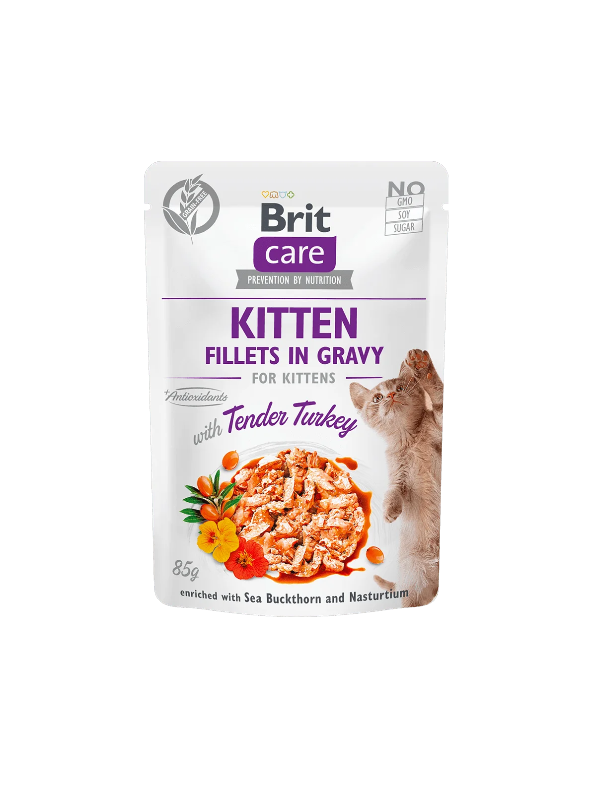 Brit care gato pouch Kitten fillets in gravy with tender turkey 85gr